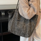 Leopard Print Large Capacity Canvas Tote Bag